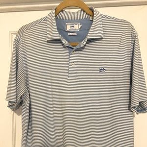 Southern Tide Blue/white stripe Polo